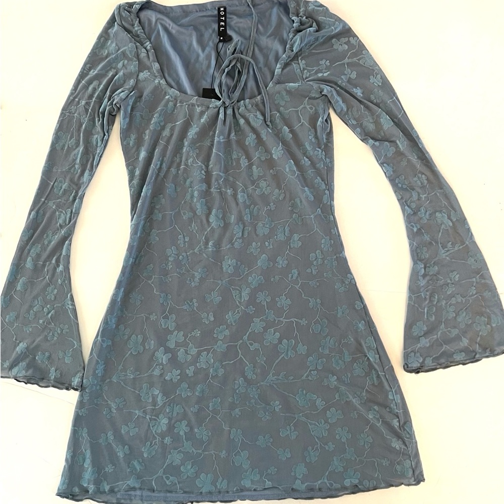 Motel Rocks Blue Floral Mini Dress M NWT
